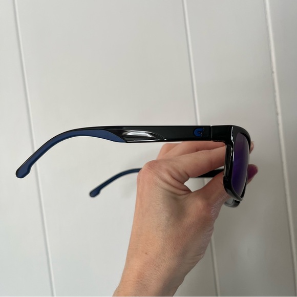 New Carrera 2047T/S Blue Black Sunglasses Lightweight Mirror Lens Rectangle NWOT - Picture 11 of 13
